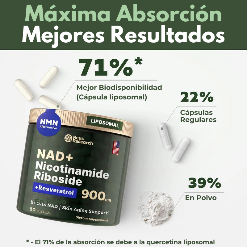 AmaliaRivera® NAD+ de Alta Pureza Anti-Envejecimiento